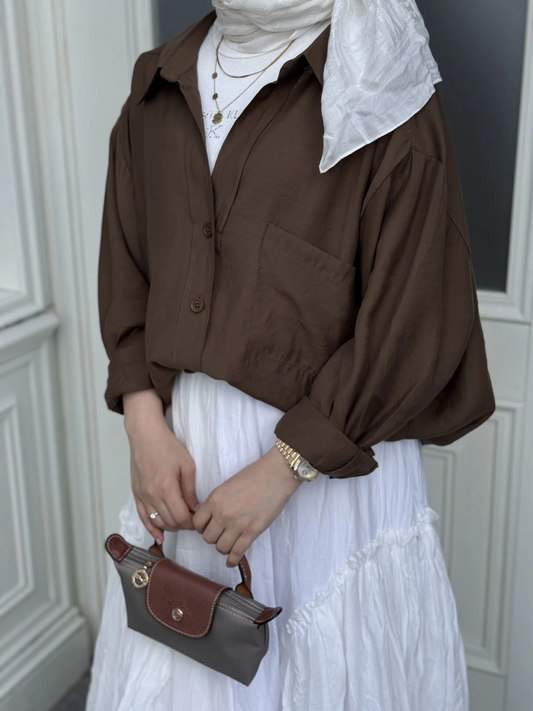 Brown Modal Oversized Shirt