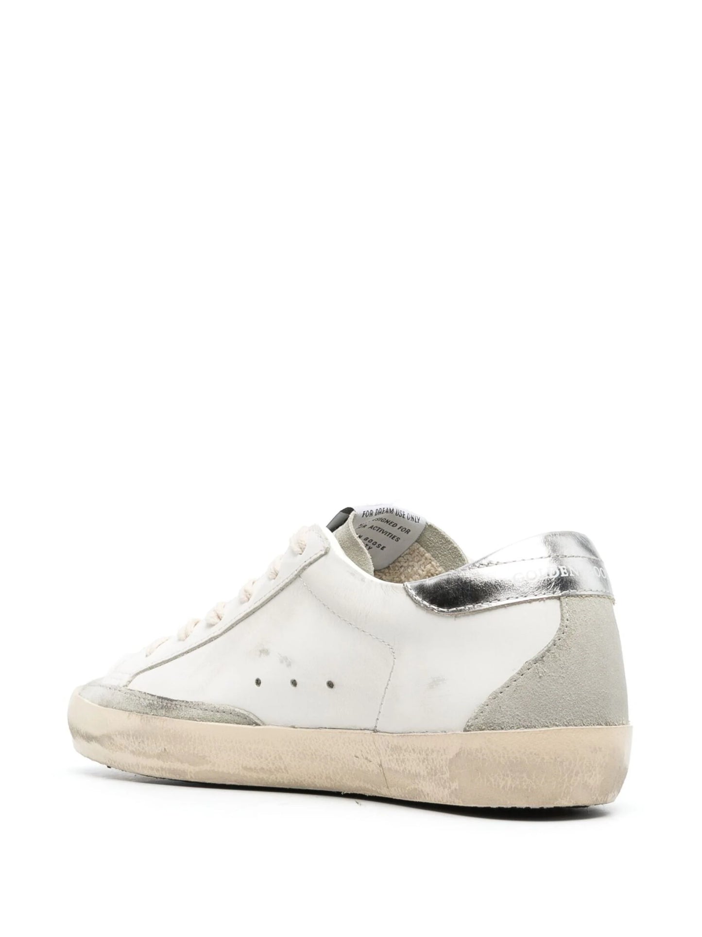 Golden Goose Women's Super-Star with gold glitter star and ice-gray suede inserts