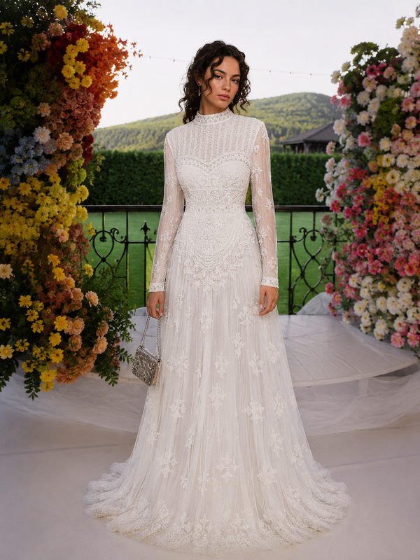 Layla Couture Abiye Elbise - Beyaz