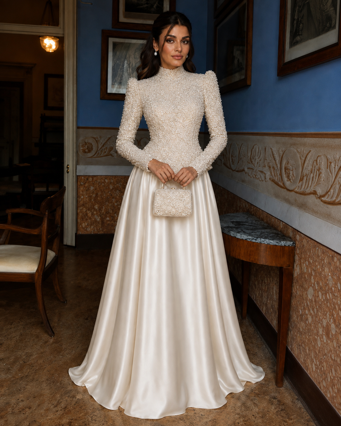 Marbella Couture Abiye Elbise - haki