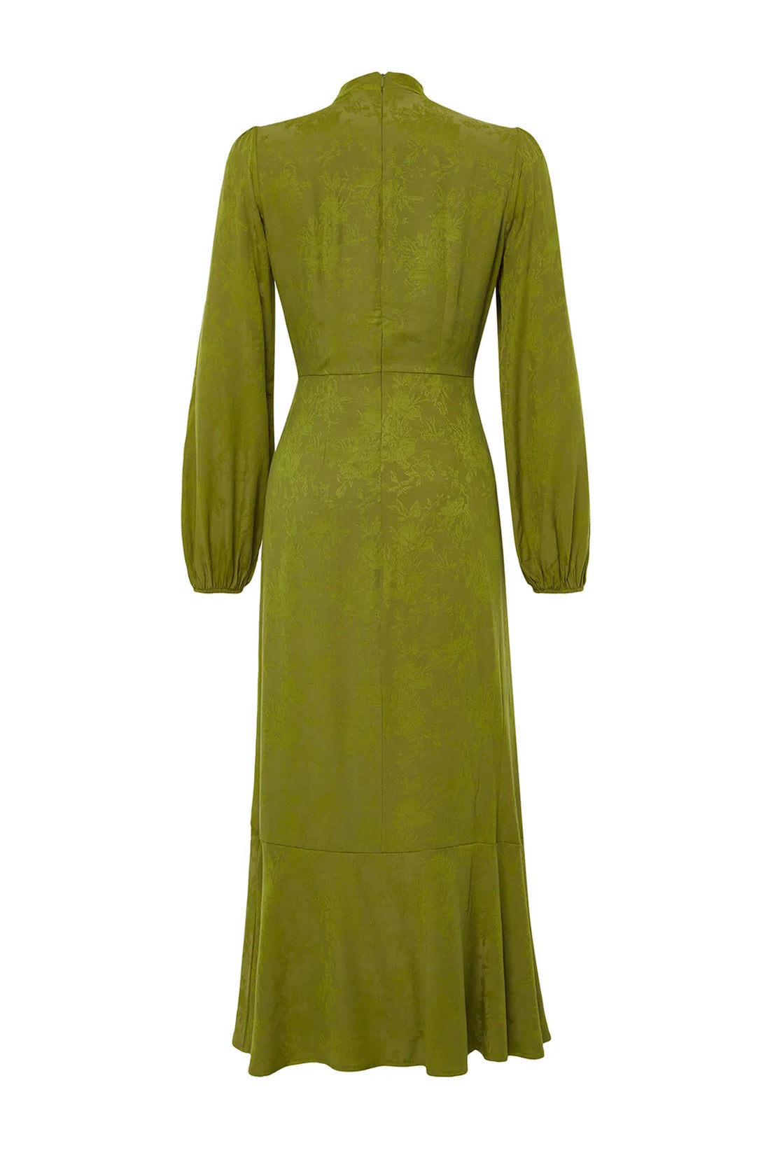 Khaki Jacquard Floral Dress - sonafey