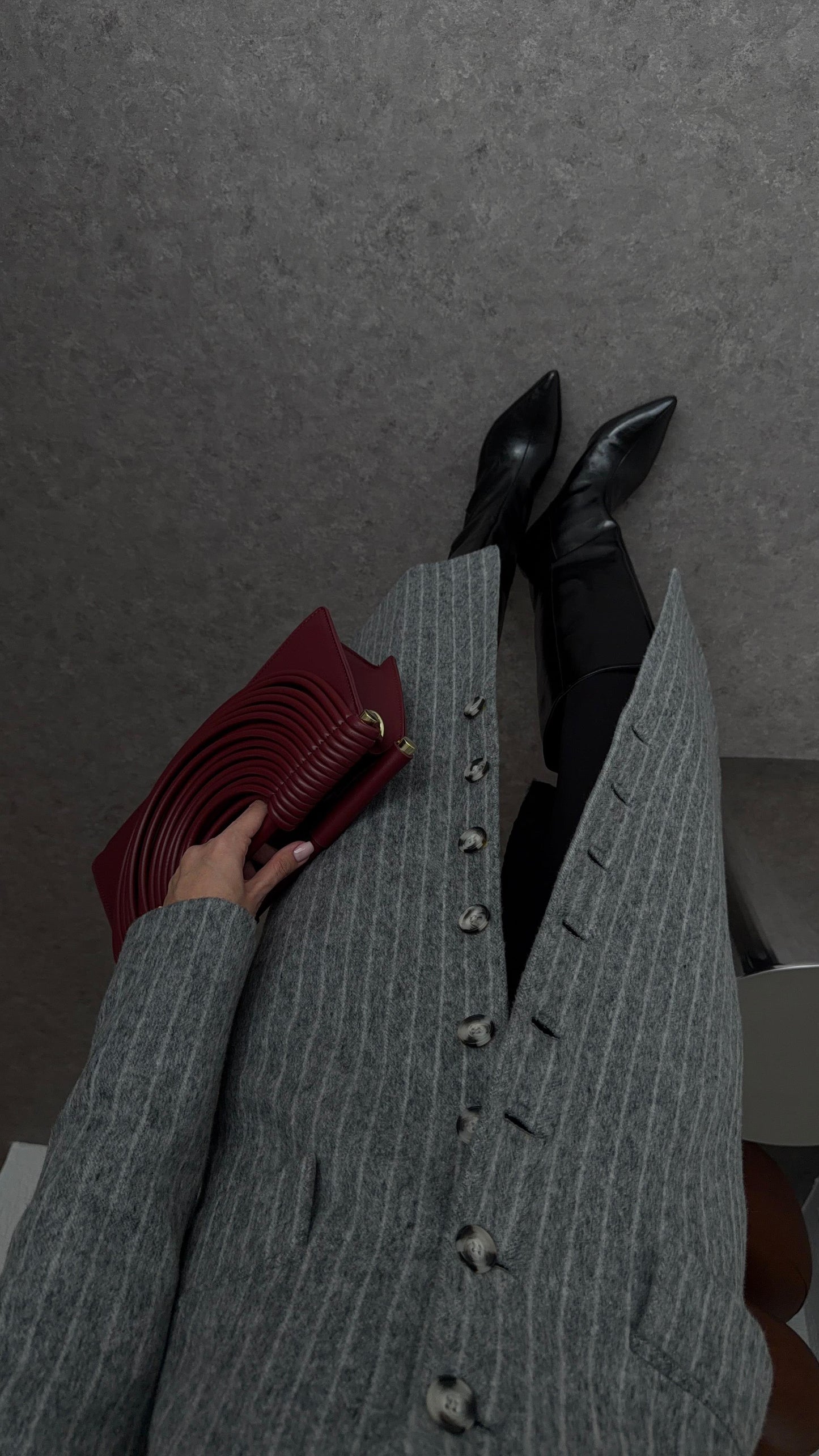 Premium Tailored Grey Wool-Blend Coat