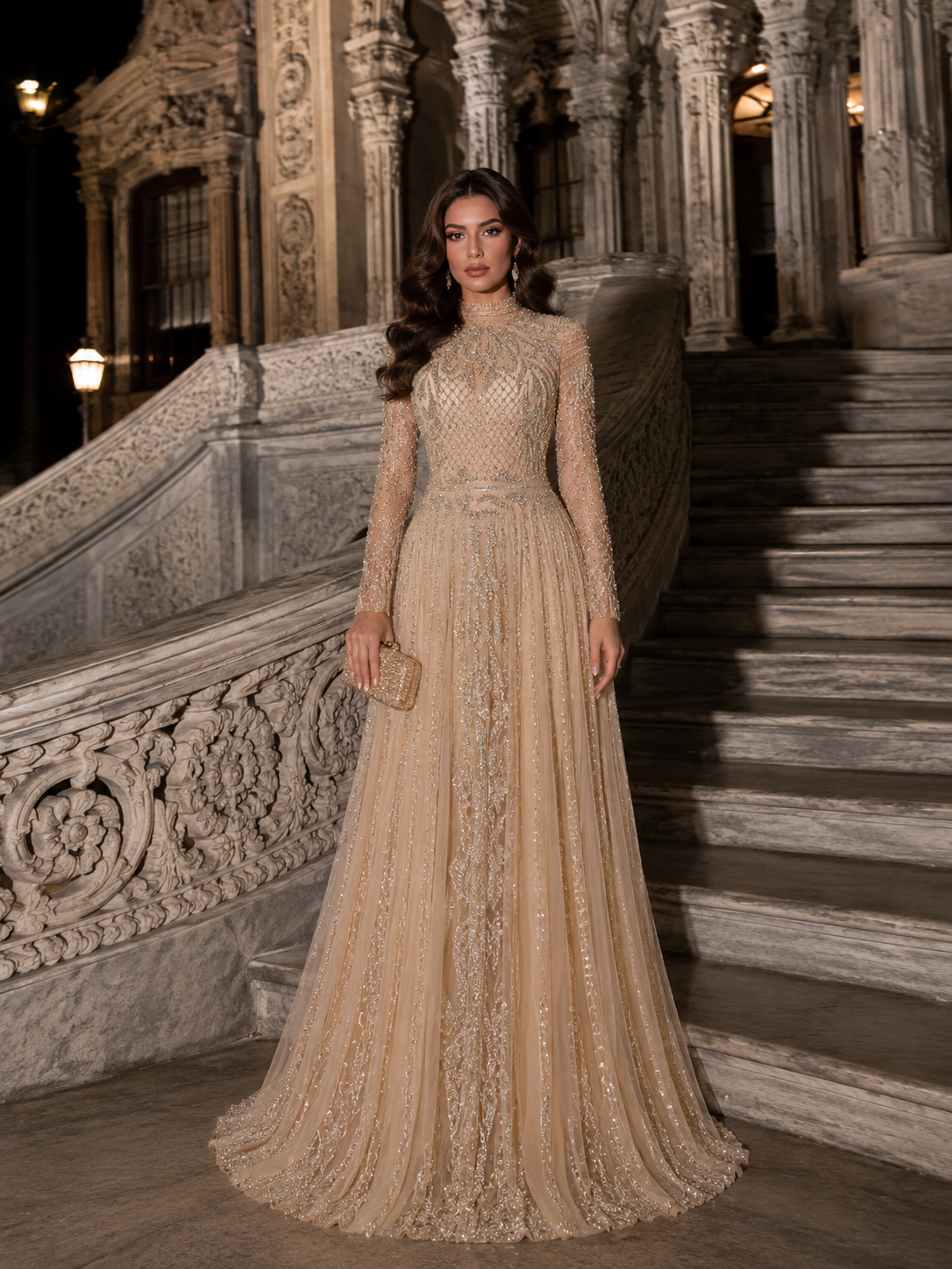 Couture Roxelana Evening Dress - Gold