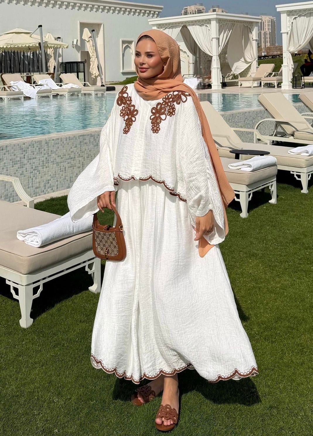 Lace Detailed Skirt Set - White