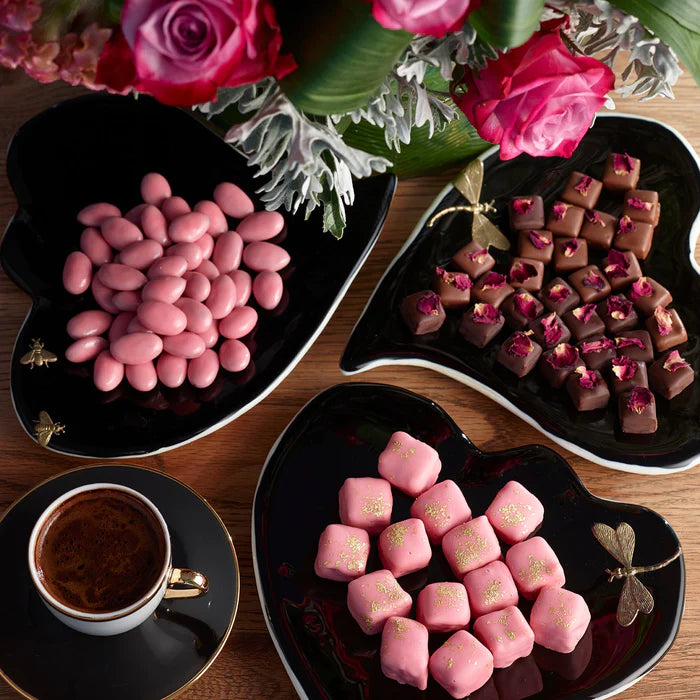 Chocolate-Coated Turkish Delight with Rose and Almonds, Garnished with Edible Gold Flakes– 8.82 oz (Copy)