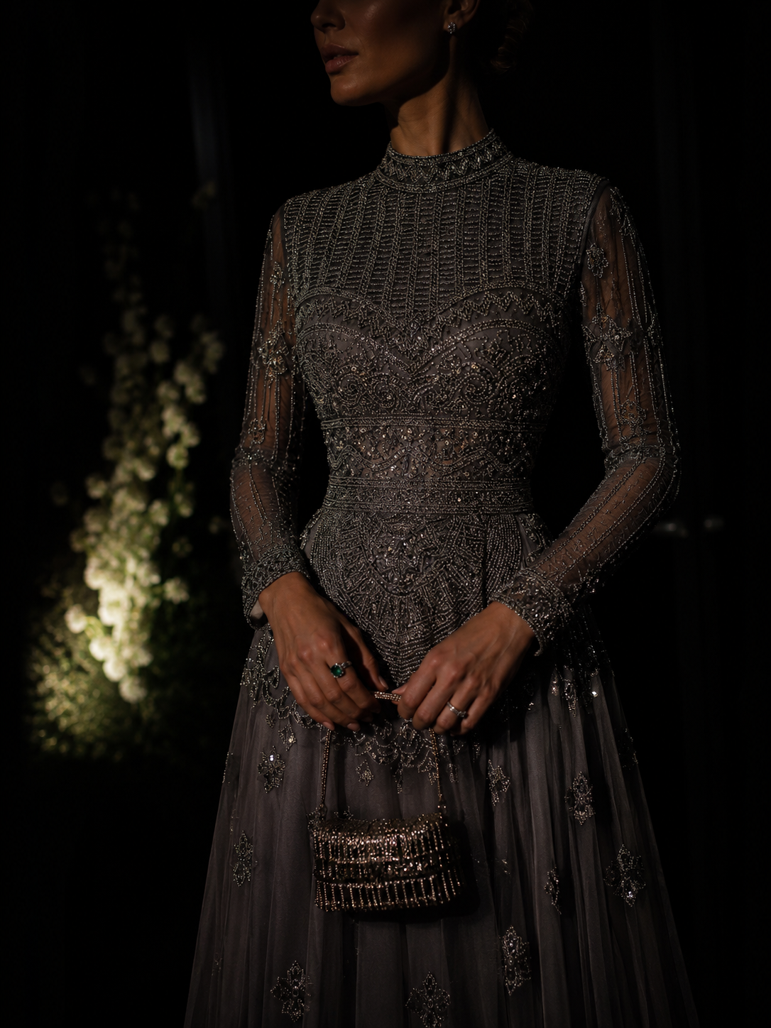 Laila Couture Evening Dress - Fume