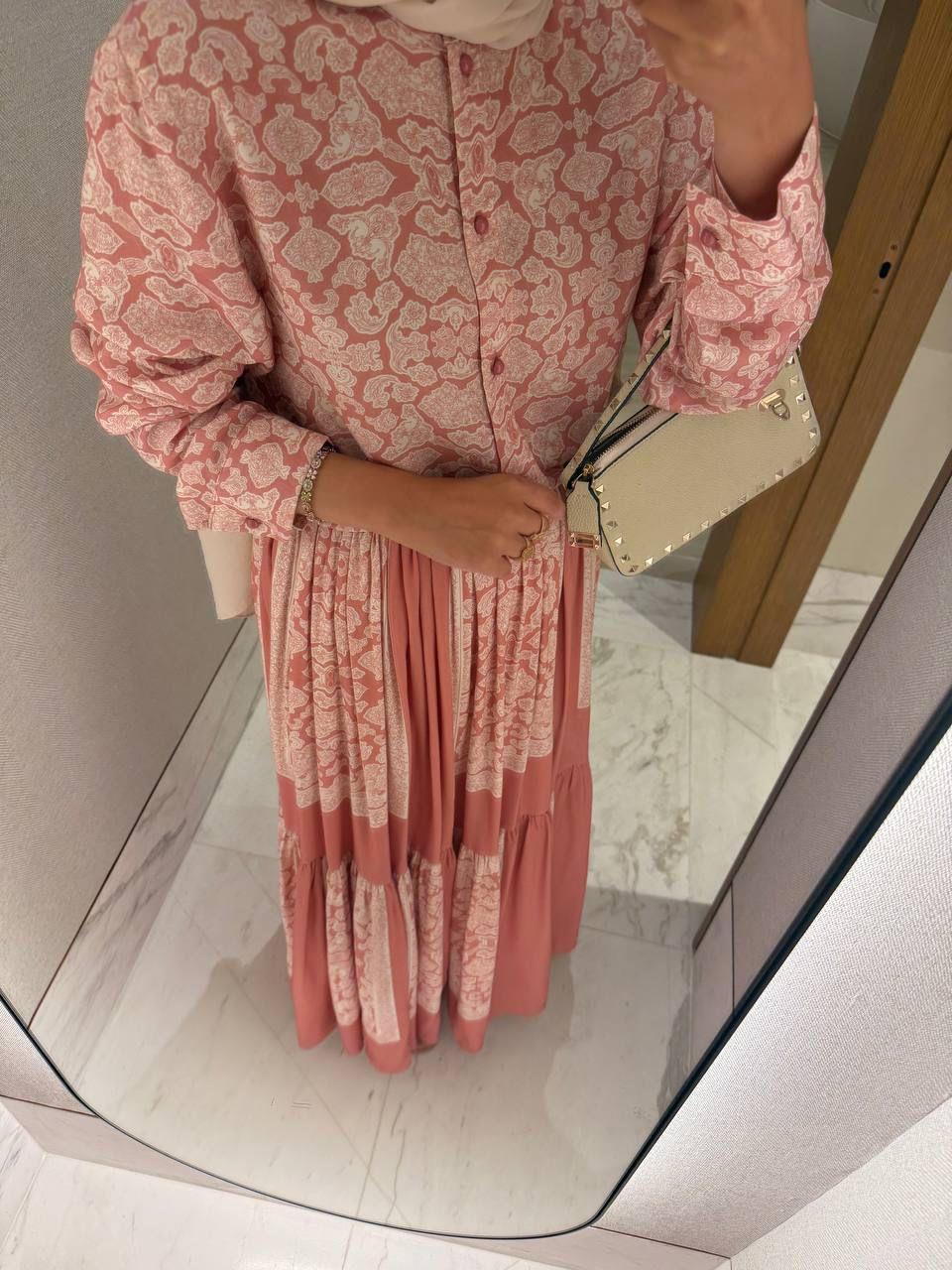 Lightweight Ethnic Shirt and Skirt Co-Ord in Blush Pink- PRE ORDER