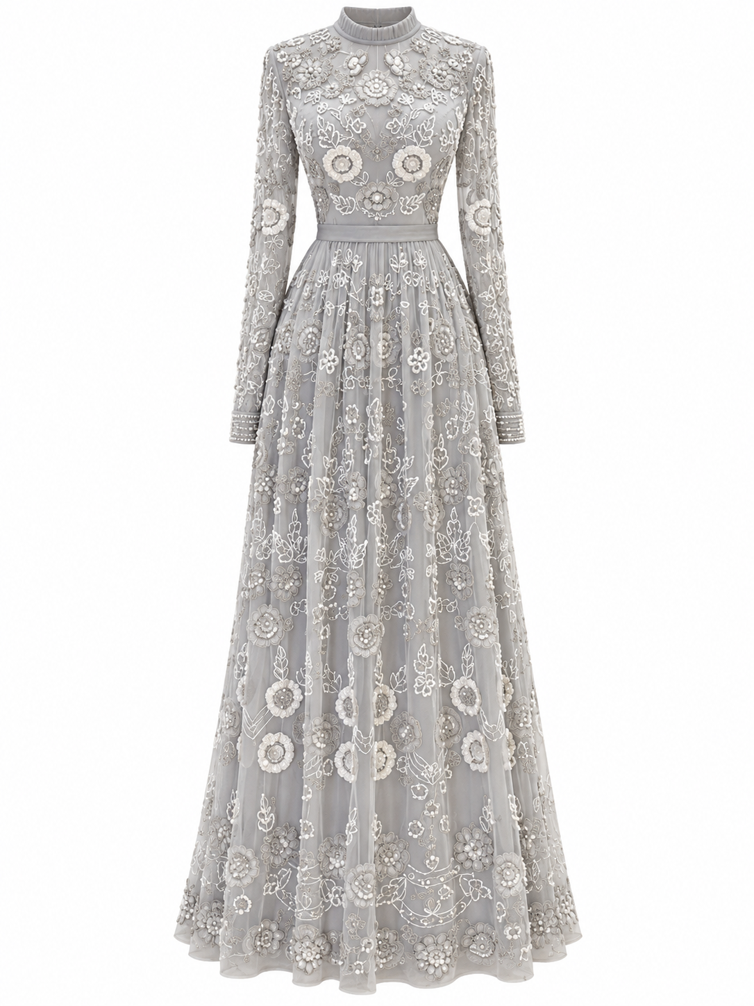 Couture Elowen Evening Dress - Grey
