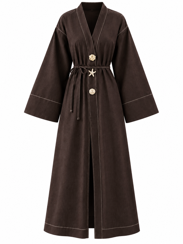 Rivelle Kimono Denim Jacket - Brown