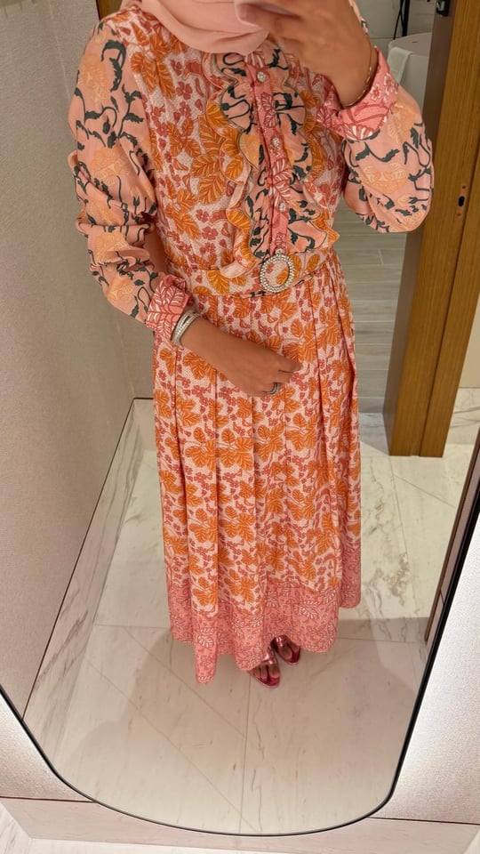 Floral Crystal Belted Dress