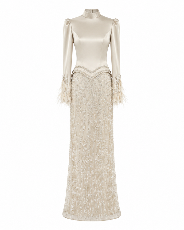 Celestine Evening Dress – Cream