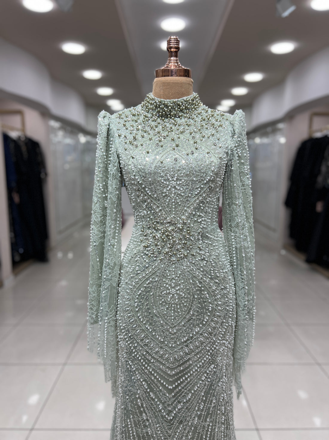 Camellia Evening Dress - Mint