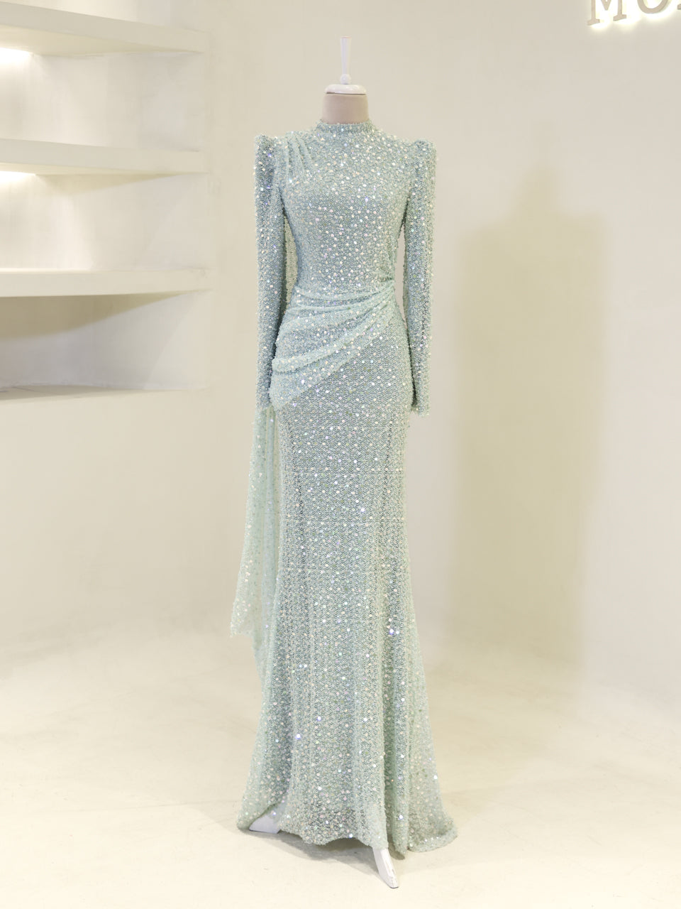 Lujain Evening Dress - Mint - view 2