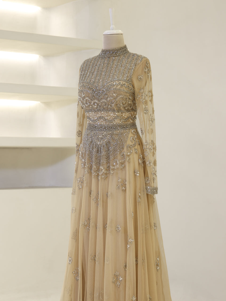 Anaqa Couture Evening Dress - Beige - view 3