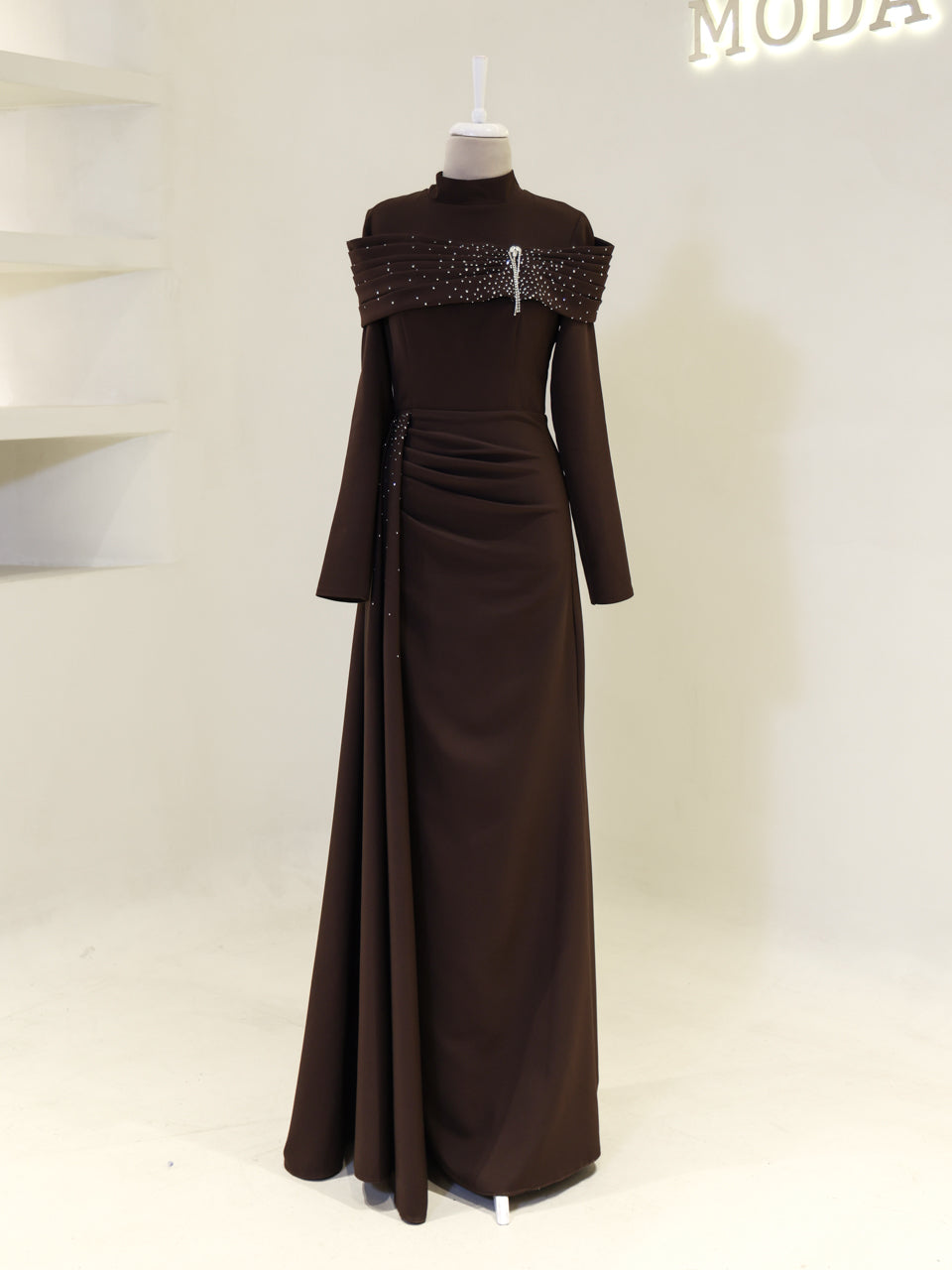 Carmielle Evening Dress - Brown