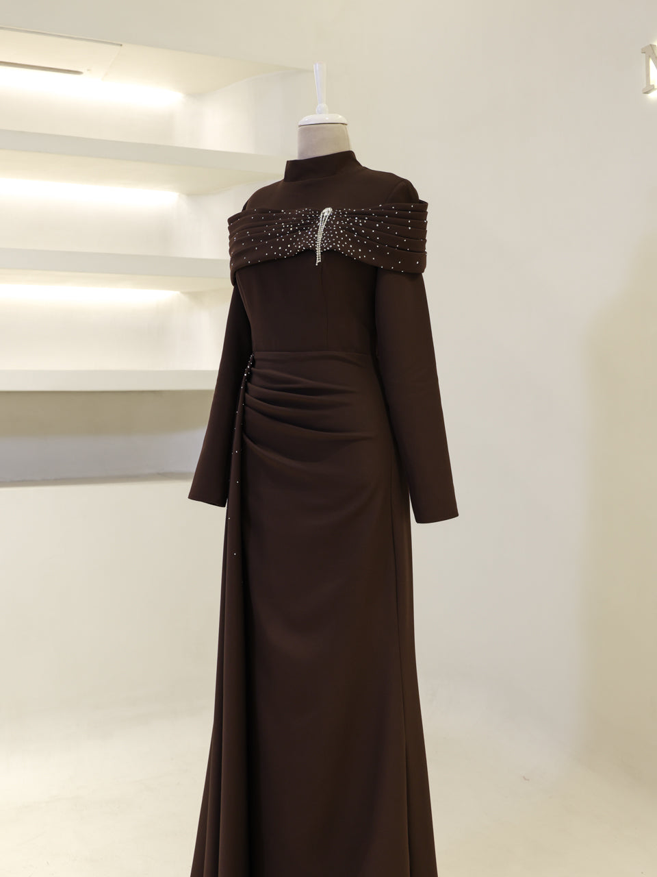 Carmielle Evening Dress - Brown - view 3