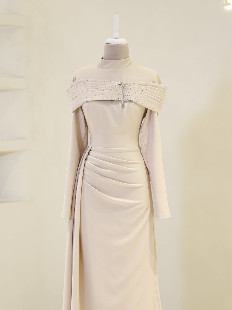 Carmielle Evening Dress - Beige