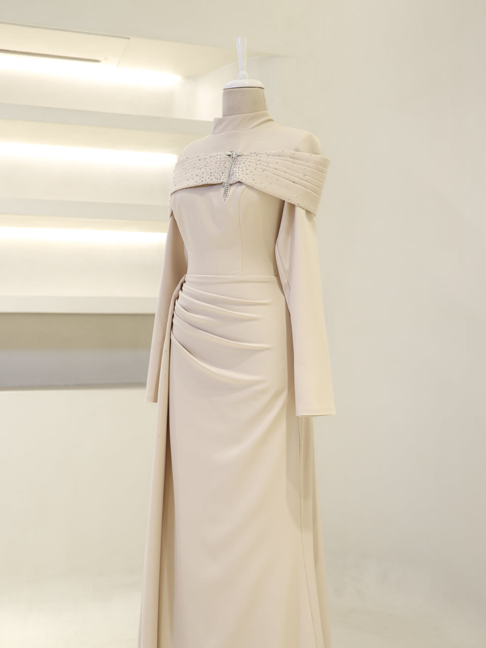 Carmielle Evening Dress - Beige - view 3