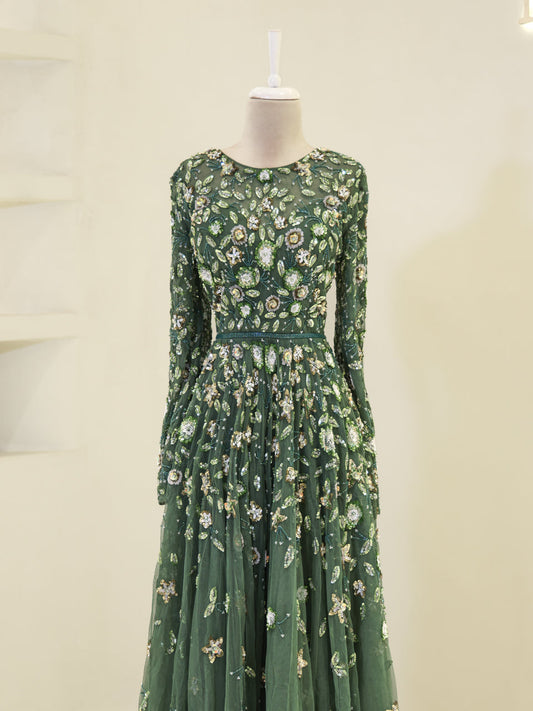 Couture Jasmine Evening Dress - Emerald