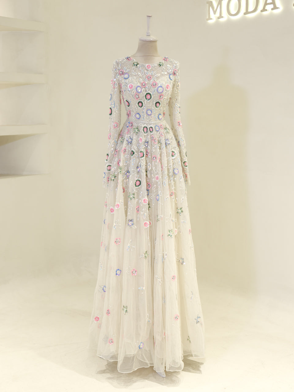 Couture Jasmine Evening Dress - Ecru