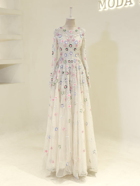 Couture Jasmine Evening Dress - Ecru