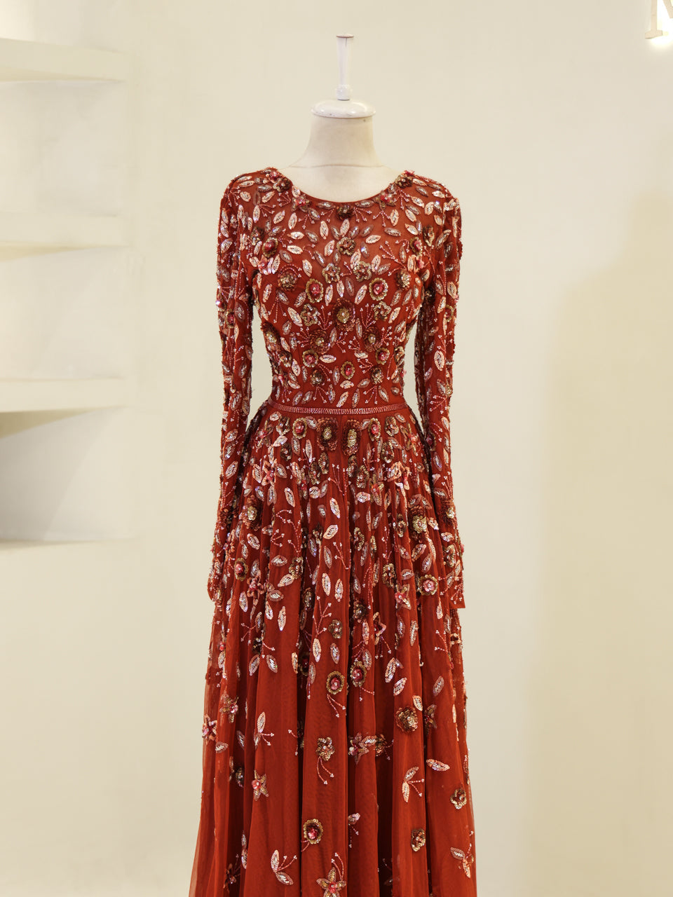 Couture Jasmine Evening Dress - Terracotta - view 2