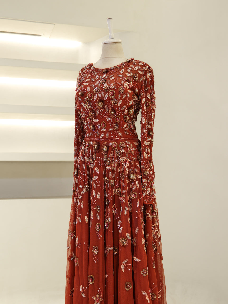 Couture Jasmine Evening Dress - Terracotta - view 3
