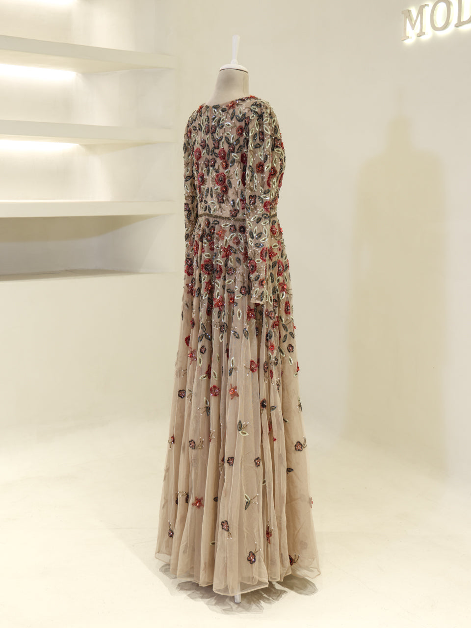 Couture Jasmine Evening Dress - Beige - view 5