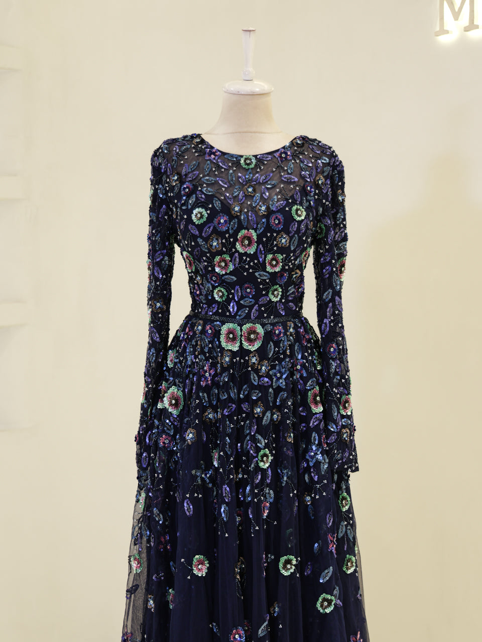 Couture Jasmine Evening Dress - Navy - view 2