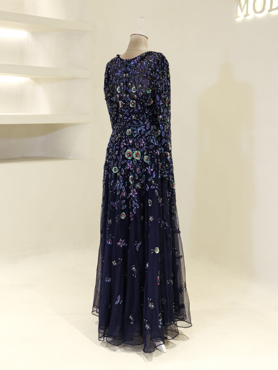 Couture Jasmine Evening Dress - Navy - view 5