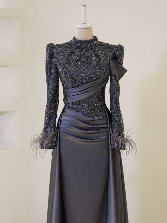 Benan Evening Dress - Grey