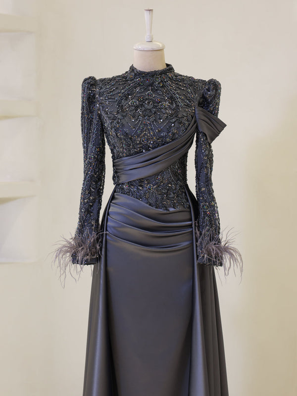 Benan Evening Dress - Grey