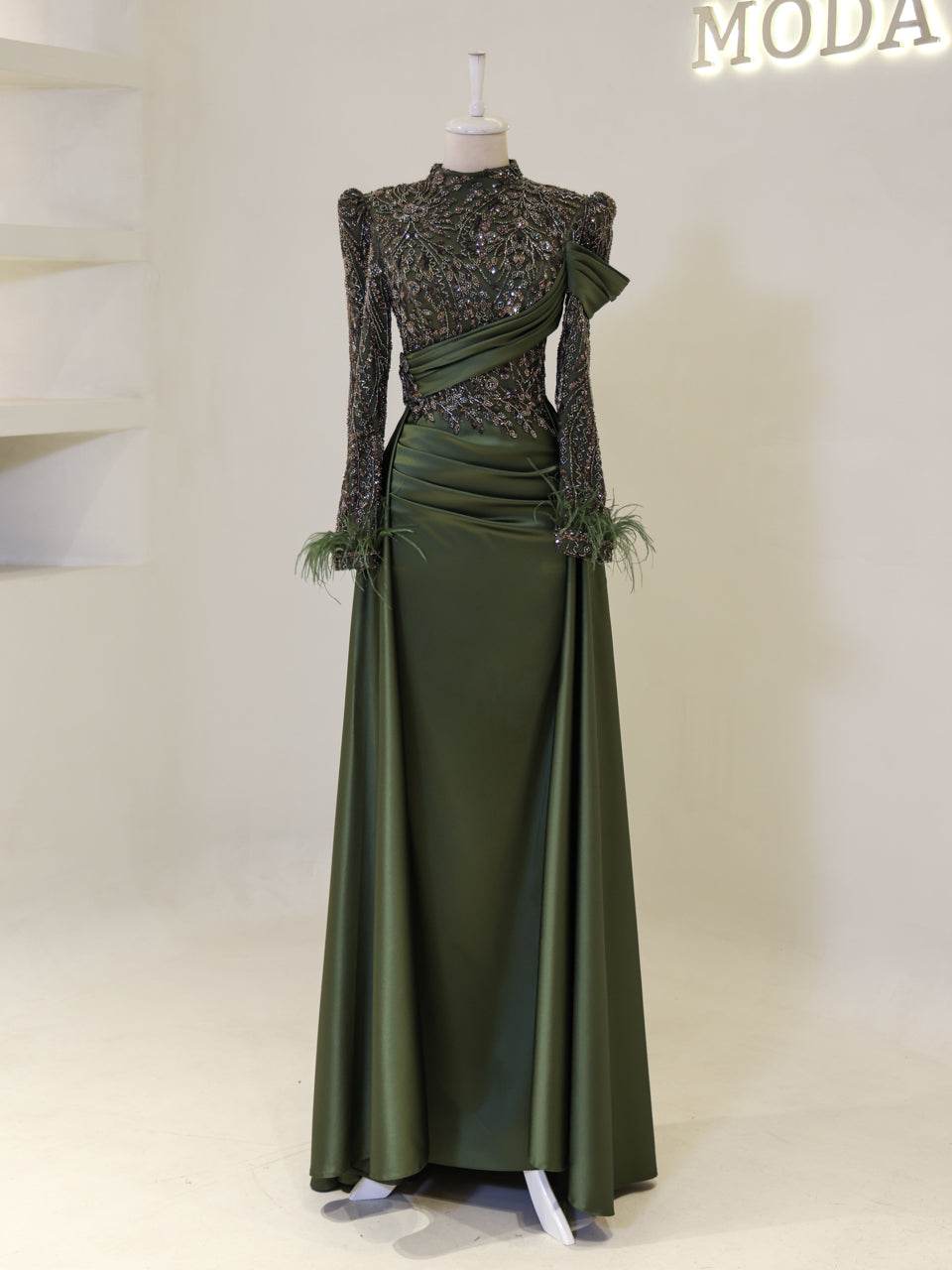 Benan Evening Dress - Khaki