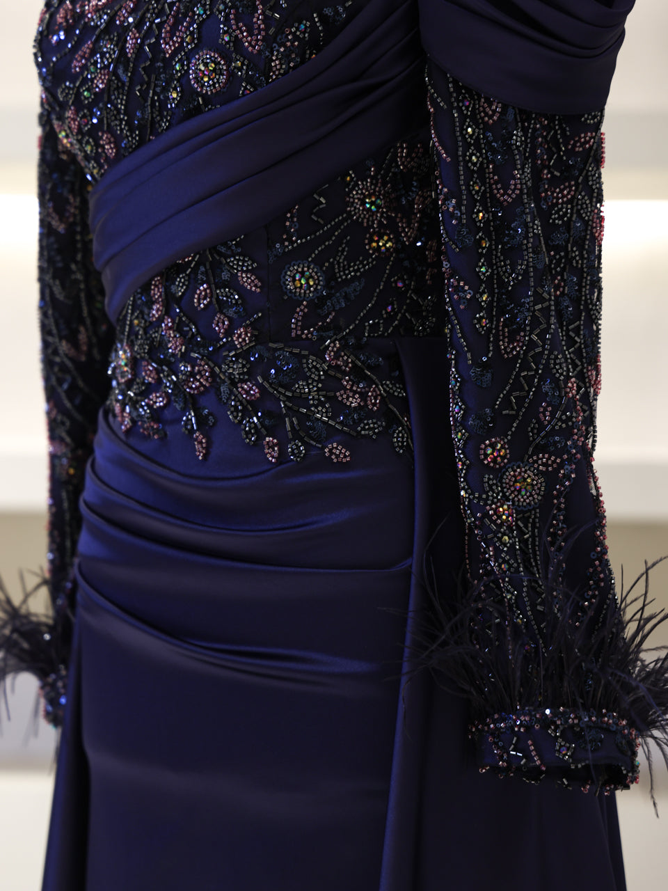 Benan Evening Dress - Black-Gold - view 4