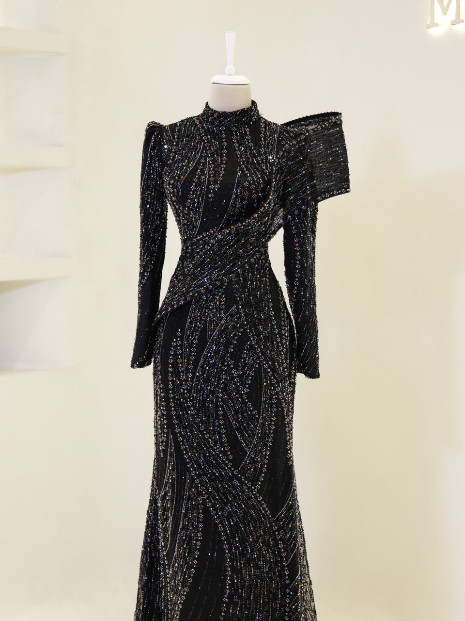 Majesty Evening Dress - Black
