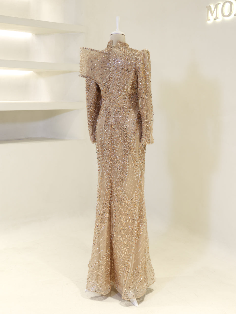 Majesty Evening Dress - Beige - view 5