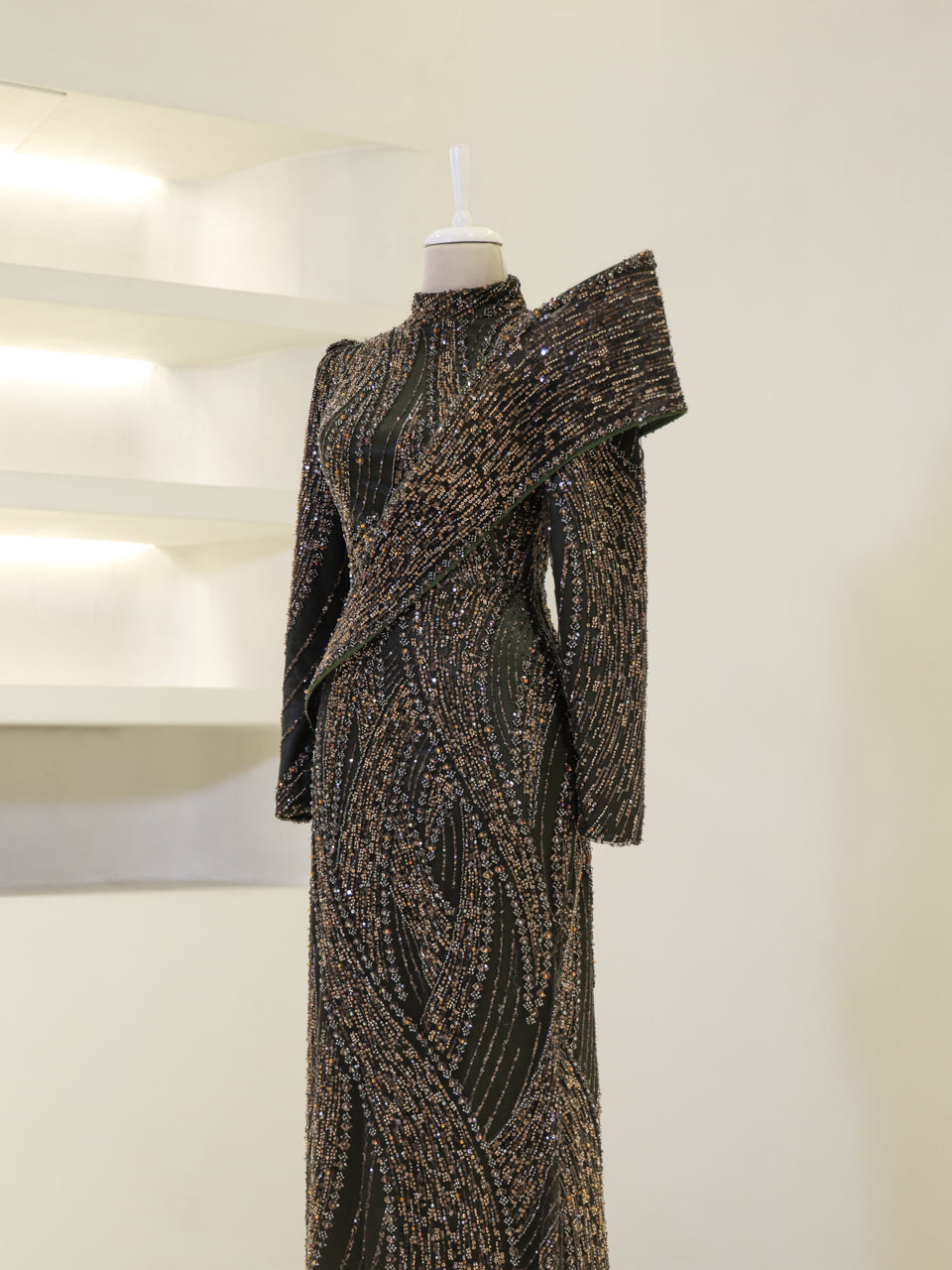 Majesty Evening Dress - Khaki - view 3