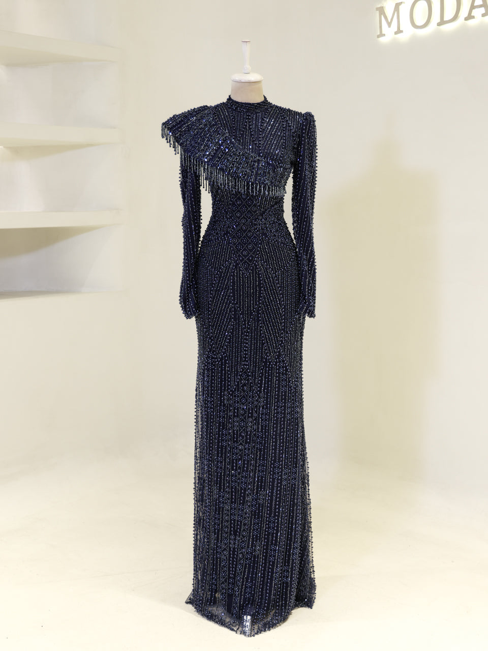 Nadia Evening Dress - Navy