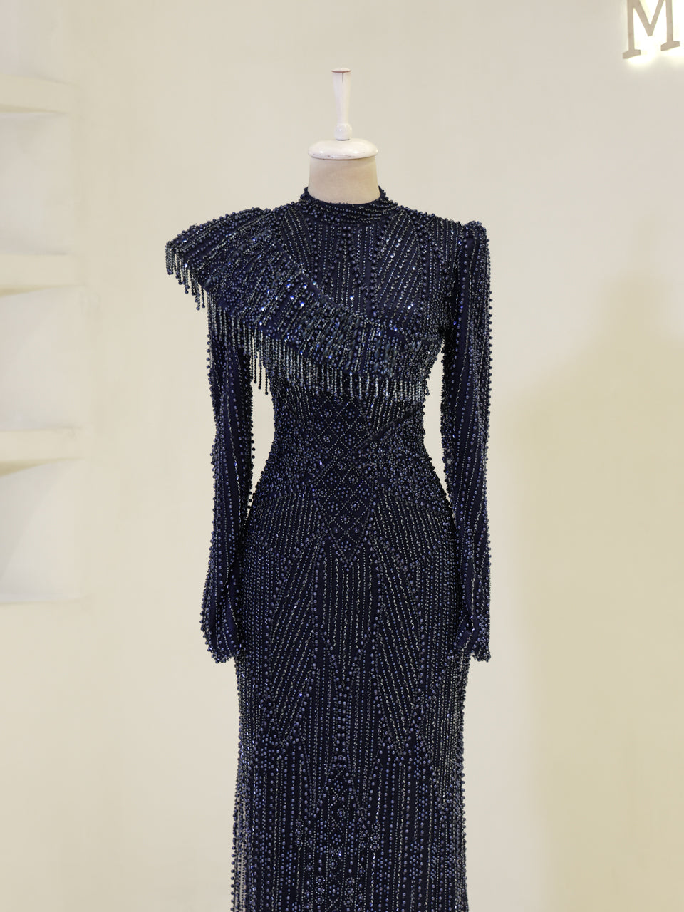 Nadia Evening Dress - Navy - view 2