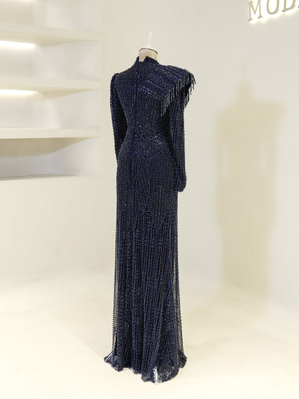 Nadia Evening Dress - Navy - view 5