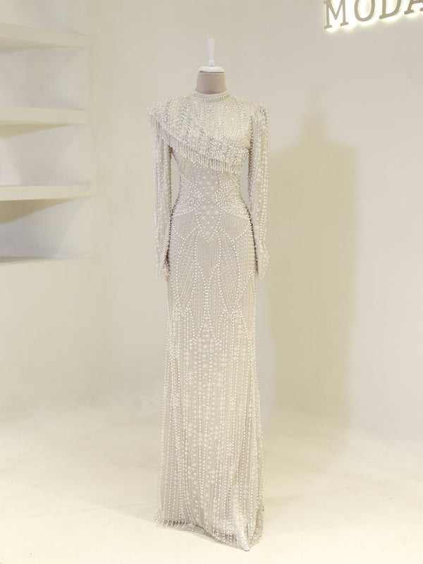 Nadia Evening Dress - Cream