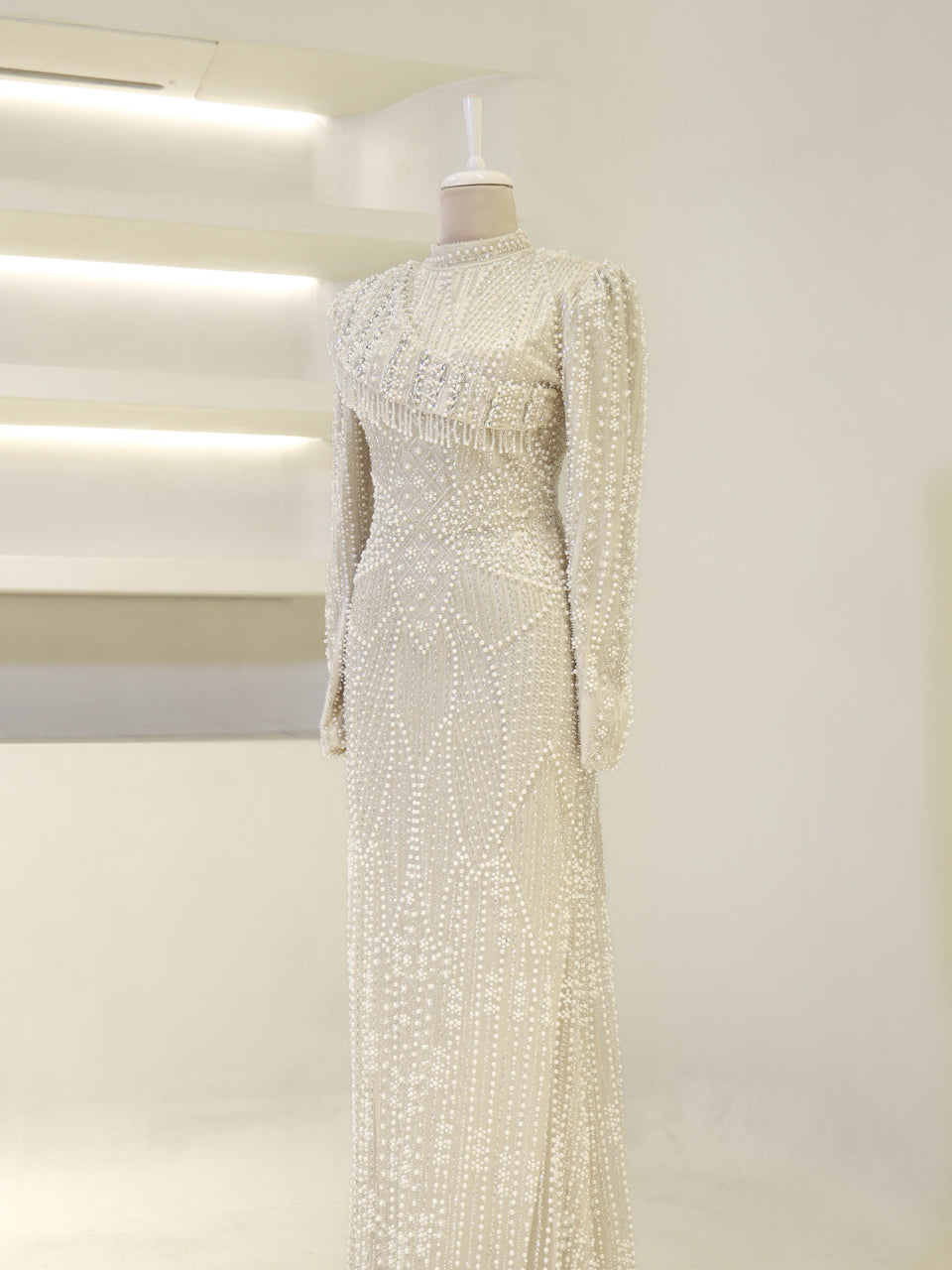 Nadia Evening Dress - Cream - view 3