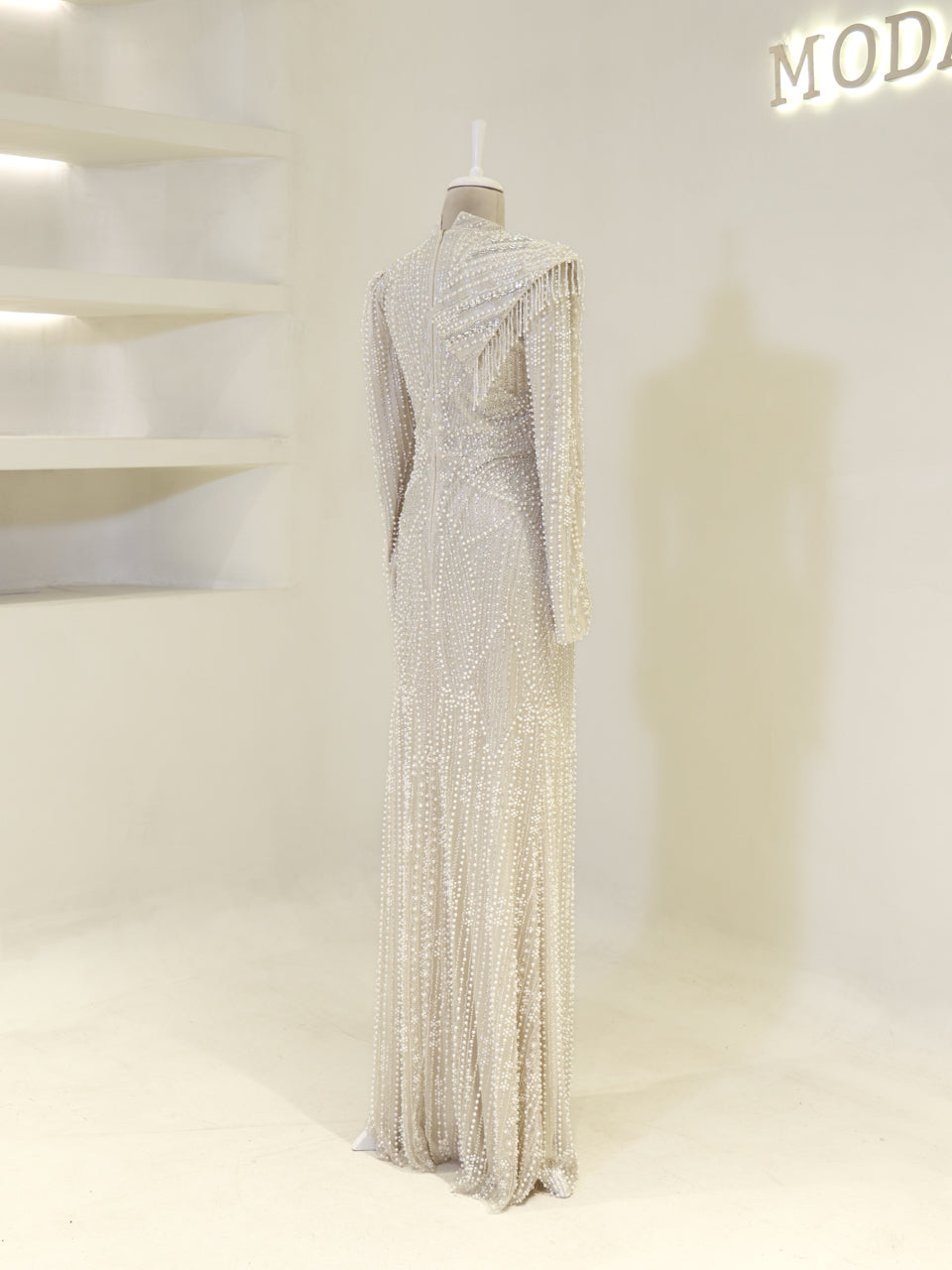 Nadia Evening Dress - Cream - view 5
