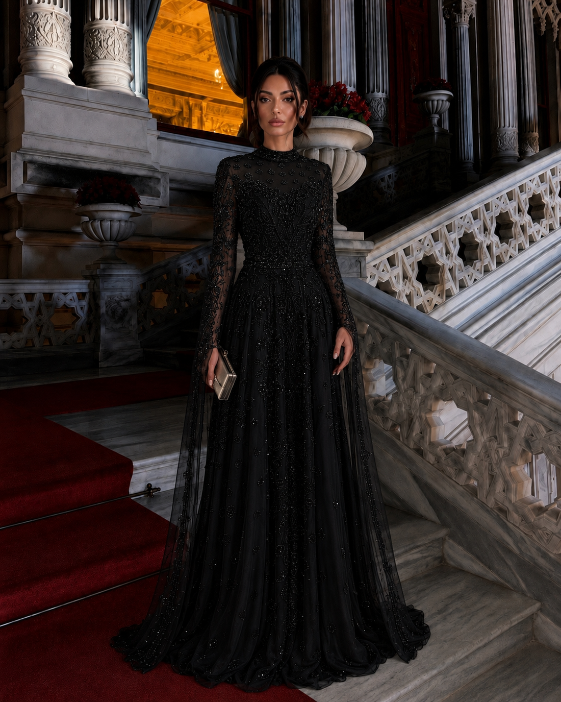 Lulua Couture Evening Dress - Black