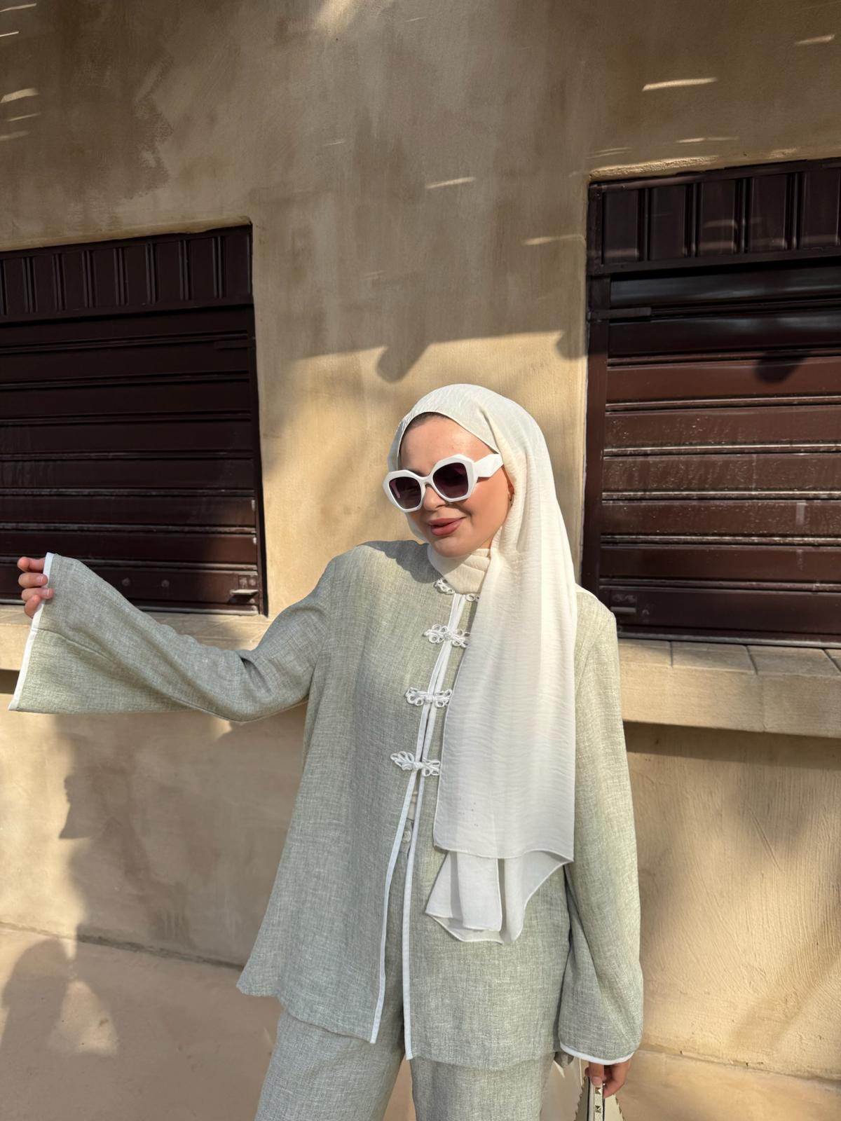 Kimono Style Top and Pant Matching Sets in Sage Green
