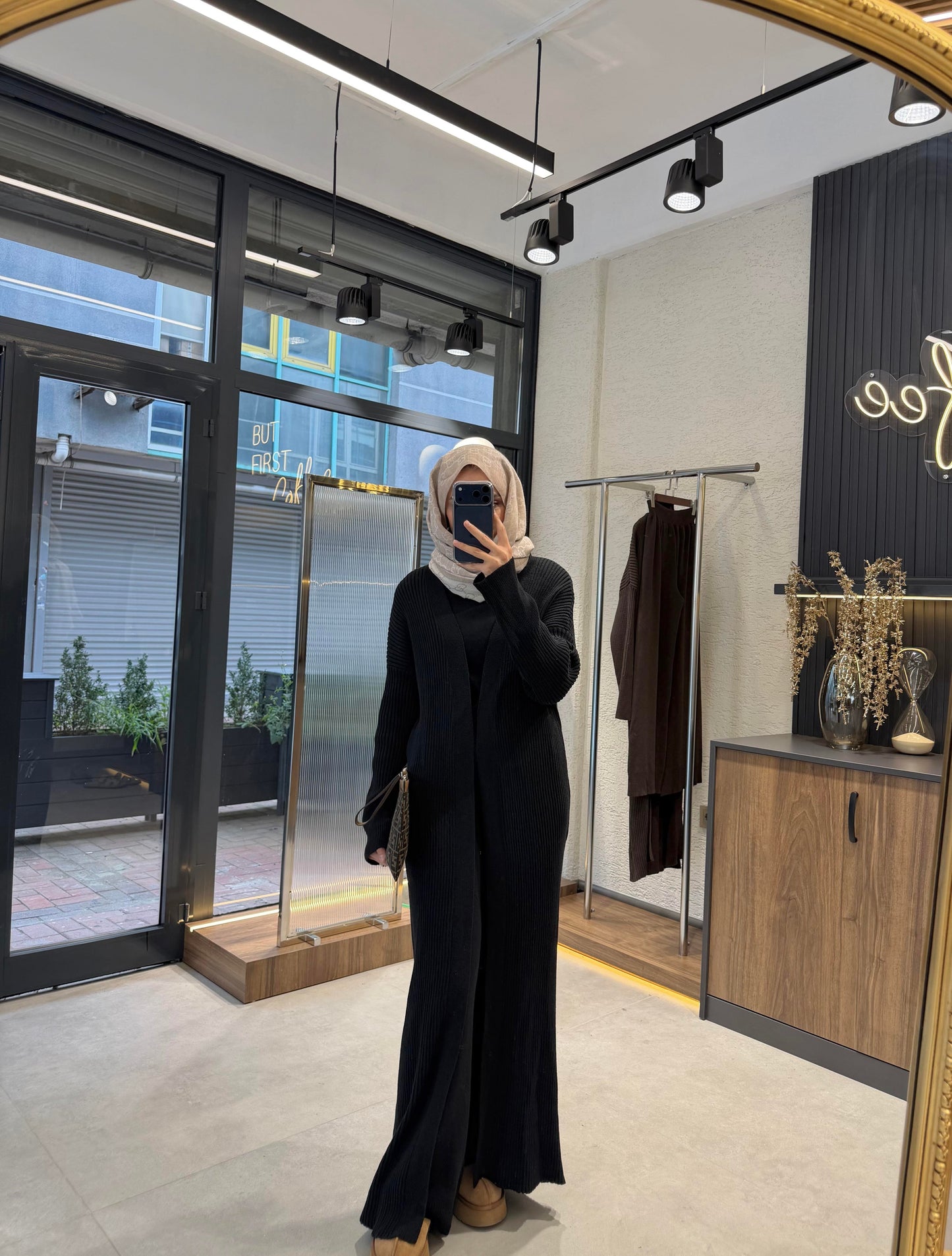 Cozy 3-Piece Knit Set – Black