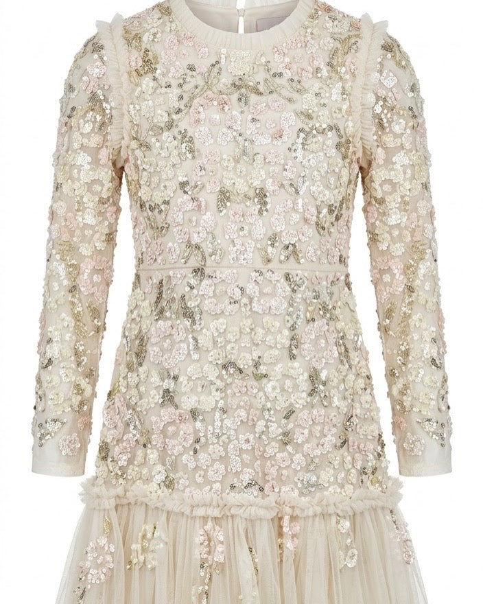 Mini Me Couture Orchid Evening Dress - Beige