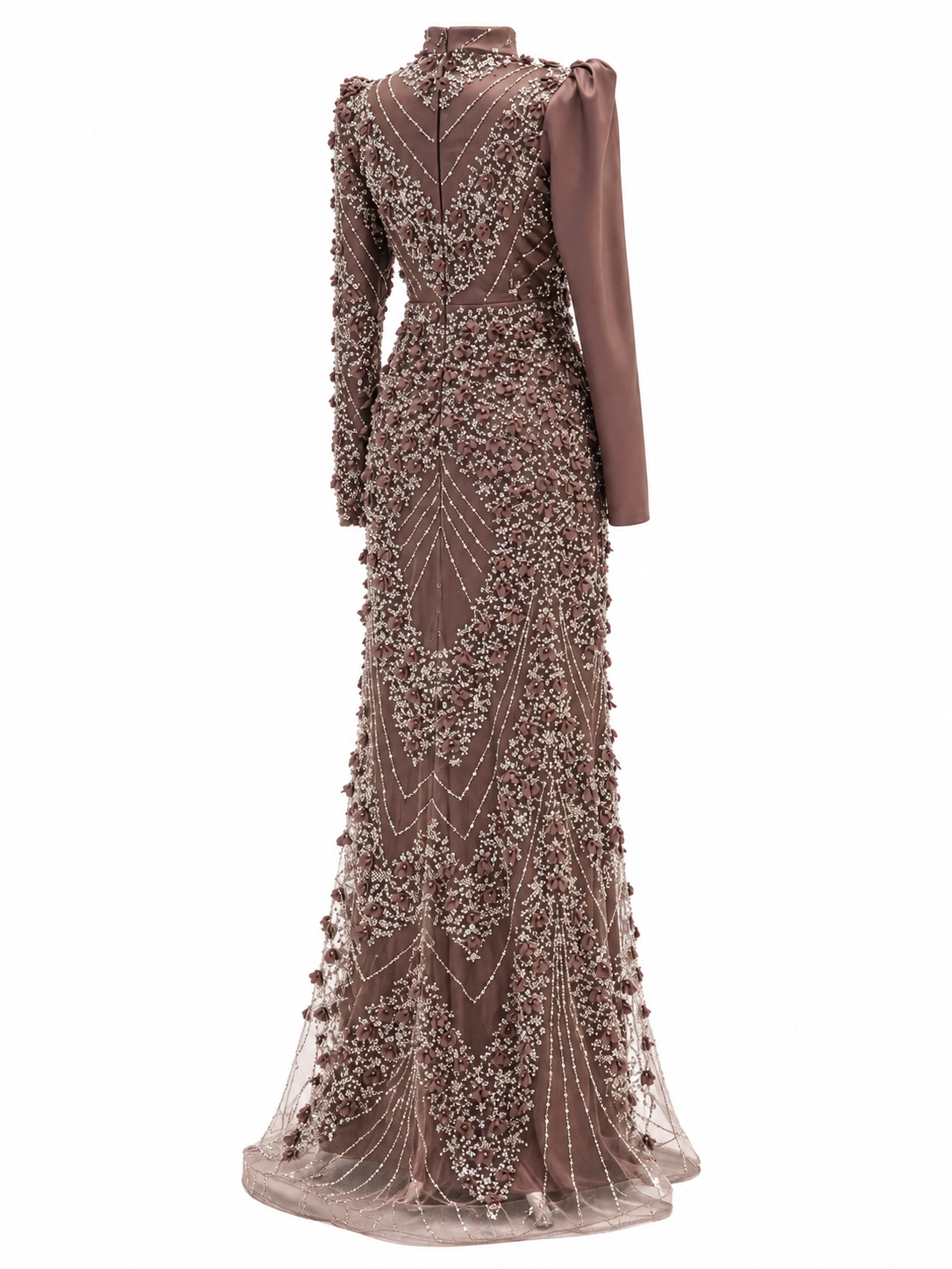 Mimosa Modest Evening Dress - Brown