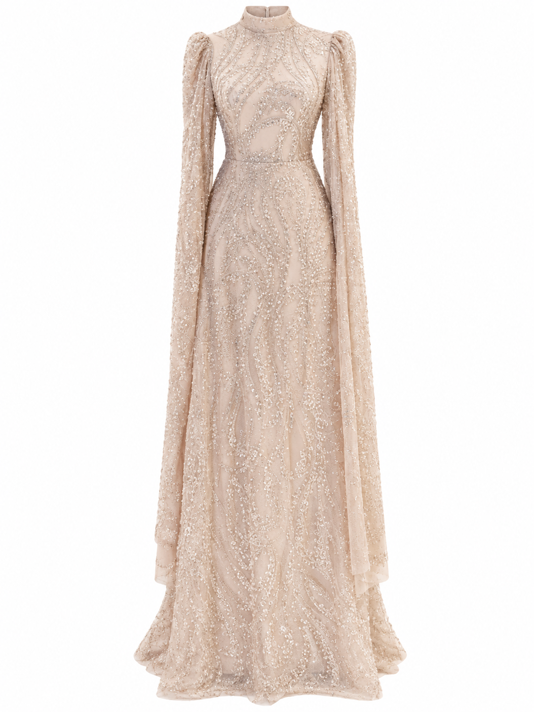 Elysia Modest Evening Dress - Powder Pink
