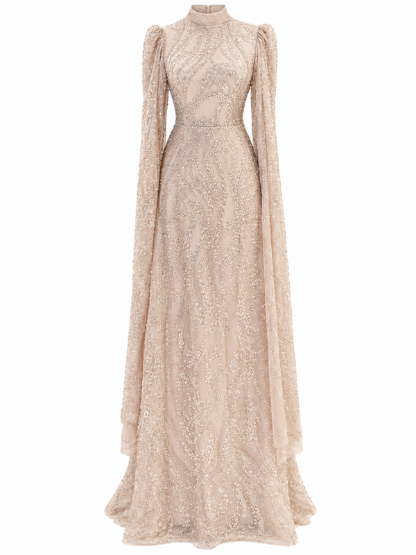 Amaris Modest Evening Dress - Powder Pink